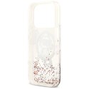 Etui Karl Lagerfeld Liquid Glitter Choupette Logo MagSafe do iPhone 17 Pro przezroczysty