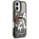 Etui Karl Lagerfeld Liquid Glitter Choupette Logo MagSafe do iPhone 17 czarny