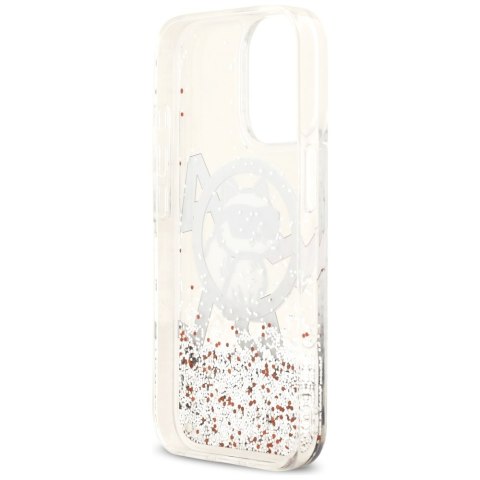 Etui Karl Lagerfeld Liquid Glitter Choupette Logo MagSafe do iPhone 17 przezroczysty