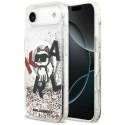 Etui Karl Lagerfeld Liquid Glitter Choupette Logo MagSafe do iPhone Air przezroczysty