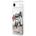Etui Karl Lagerfeld Liquid Glitter Choupette Logo MagSafe do iPhone Air przezroczysty