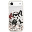 Etui Karl Lagerfeld Liquid Glitter Choupette Logo MagSafe do iPhone Air przezroczysty