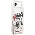 Etui Karl Lagerfeld Liquid Glitter Choupette Logo MagSafe do iPhone Air przezroczysty