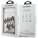 Etui Karl Lagerfeld Liquid Glitter Choupette Logo MagSafe do iPhone Air przezroczysty