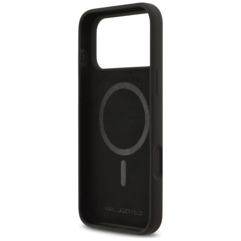 Etui Karl Lagerfeld Silicone Heart Sign Logo MagSafe do iPhone 17 Pro Max czarny