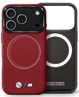 Etui BMW M FW Metal Logo MagSafe do iPhone 17 Pro czerwony
