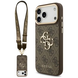 Etui Guess 4G Big 4G Classic Logo Big Strap Metal Buttons do iPhone 17 Pro Max brązowy