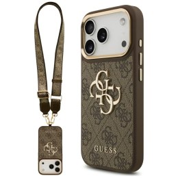 Etui Guess 4G Big 4G Classic Logo Big Strap Metal Buttons do iPhone 17 Pro brązowy