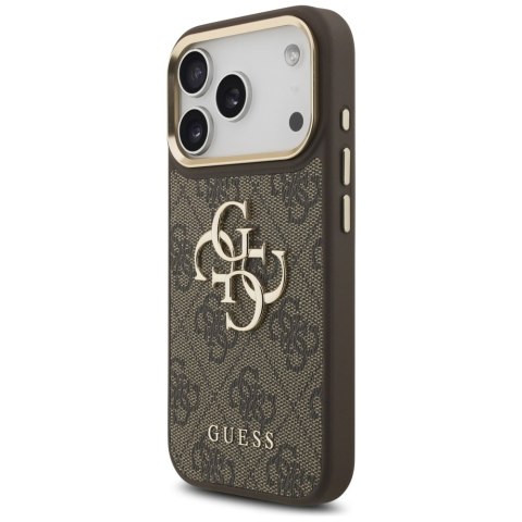 Etui Guess 4G Big 4G Classic Logo Big Strap Metal Buttons do iPhone 17 Pro brązowy