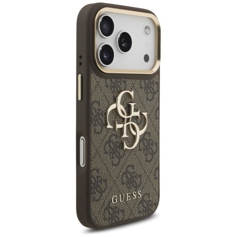 Etui Guess 4G Big 4G Classic Logo Big Strap Metal Buttons do iPhone 17 Pro brązowy