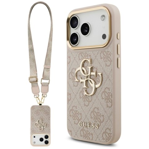 Etui Guess 4G Big 4G Classic Logo Big Strap Metal Buttons do iPhone 17 Pro różowy