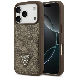 Etui Guess 4G Double Card Triangle do iPhone 17 Pro brązowy