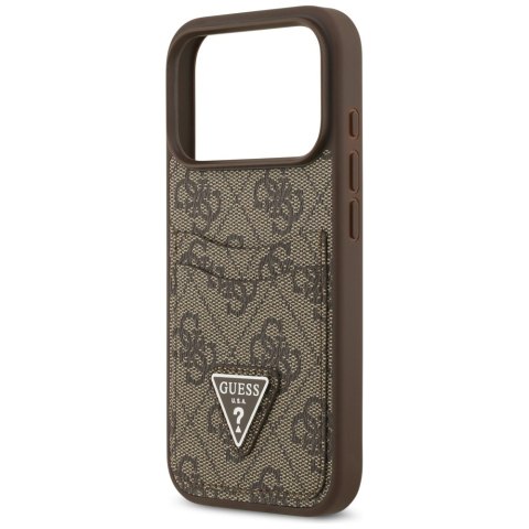 Etui Guess 4G Double Card Triangle do iPhone 17 Pro brązowy