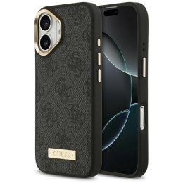 Etui Guess 4G Logo Plate MagSafe do iPhone 17 czarny