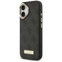 Etui Guess 4G Logo Plate MagSafe do iPhone 17 czarny