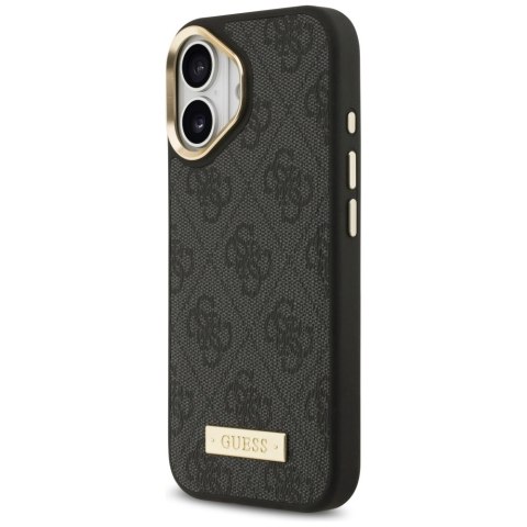 Etui Guess 4G Logo Plate MagSafe do iPhone 17 czarny