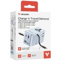 Verbatim Adapter podróżny EU/UK/US GaN 1xUSB-C/1xUSB-A/2xUSB-C PD 70W niebieski 30187