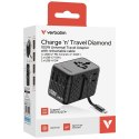 Verbatim Adapter podróżny EU/UK/US GaN 2xUSB-C/2xUSB-A/1xUSB-C PD 100W czarny 30191