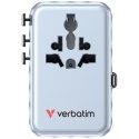 Verbatim Adapter podróżny EU/UK/US GaN 2xUSB-C/2xUSB-A/1xUSB-C PD 100W niebieski 30192