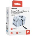 Verbatim Adapter podróżny EU/UK/US GaN 2xUSB-C/2xUSB-A/1xUSB-C PD 100W niebieski 30192