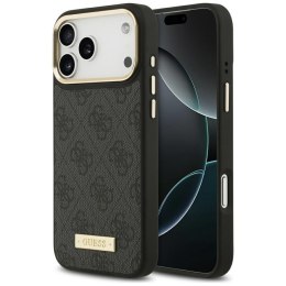 Etui Guess 4G Logo Plate MagSafe do iPhone 17 Pro Max czarny