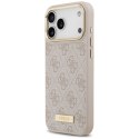 Etui Guess 4G Logo Plate MagSafe do iPhone 17 Pro Max różowy