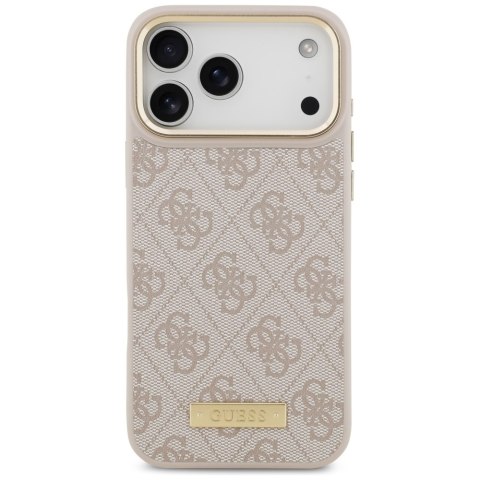 Etui Guess 4G Logo Plate MagSafe do iPhone 17 Pro Max różowy