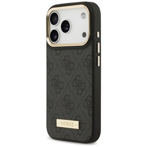 Etui Guess 4G Logo Plate MagSafe do iPhone 17 Pro czarny