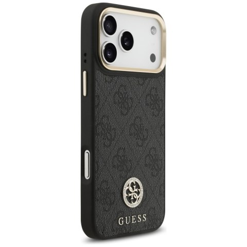 Etui Guess 4G Srtass Logo & Big Strap Metal Buttons MagSafe do iPhone 17 Pro Max czarny