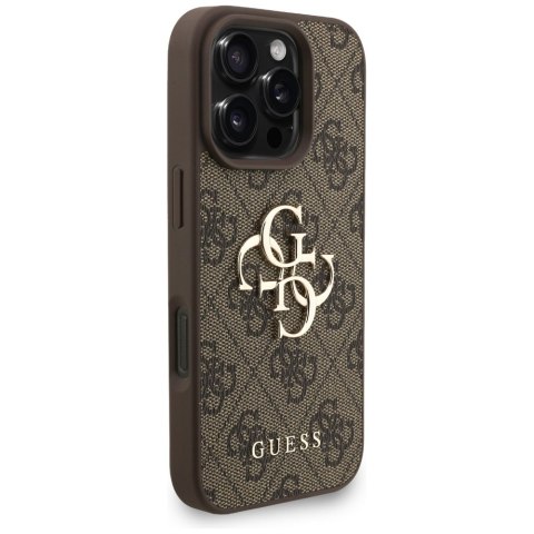 Etui Guess 4G Strap 4G Classic Logo do iPhone 16 Pro brązowy