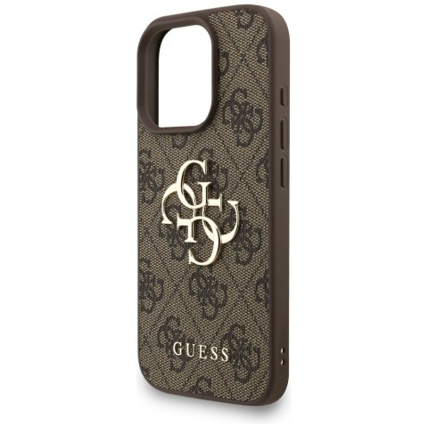 Etui Guess 4G Strap 4G Classic Logo do iPhone 16 Pro brązowy