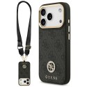 Etui Guess 4G Strass Logo & Big Strap Metal Buttons MagSafe do iPhone 17 Pro czarny