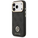 Etui Guess 4G Strass Logo & Big Strap Metal Buttons MagSafe do iPhone 17 Pro czarny