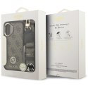 Etui Guess 4G Strass Logo & Big Strap Metal Buttons MagSafe do iPhone 17 brązowy