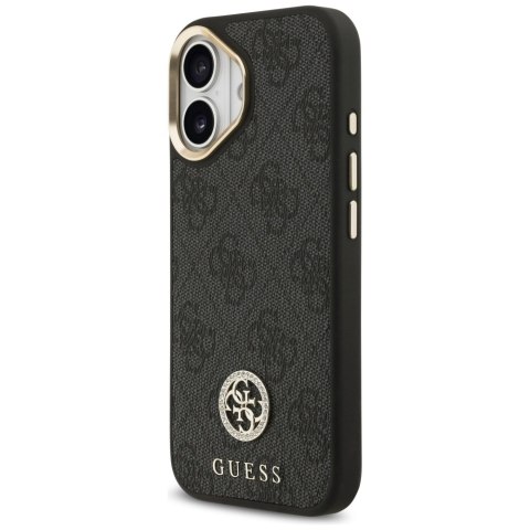 Etui Guess 4G Strass Logo & Big Strap Metal Buttons MagSafe do iPhone 17 czarny
