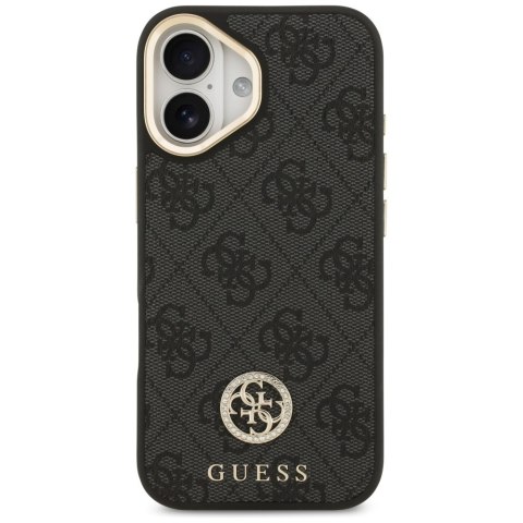 Etui Guess 4G Strass Logo & Big Strap Metal Buttons MagSafe do iPhone 17 czarny