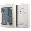 Etui Guess 4G Strass Logo & Big Strap Metal Buttons MagSafe do iPhone 17 niebieski