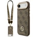 Etui Guess 4G Strass Logo & Big Strap Metal Buttons MagSafe do iPhone Air brązowy
