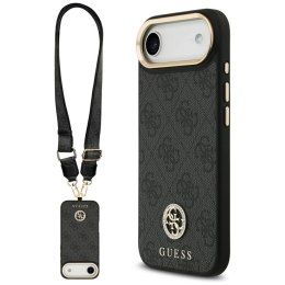 Etui Guess 4G Strass Logo & Big Strap Metal Buttons MagSafe do iPhone Air czarny