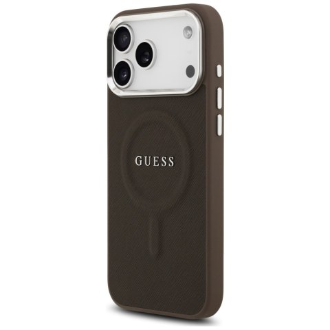 Etui Guess Classic Logo MagSafe do iPhone 17 Pro Max brązowy