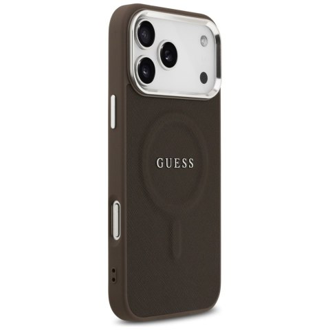 Etui Guess Classic Logo MagSafe do iPhone 17 Pro Max brązowy