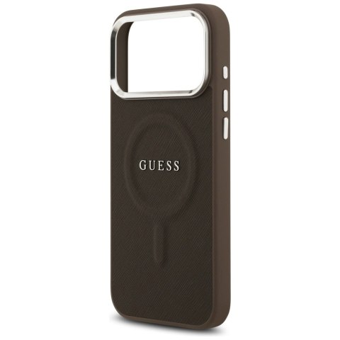 Etui Guess Classic Logo MagSafe do iPhone 17 Pro Max brązowy