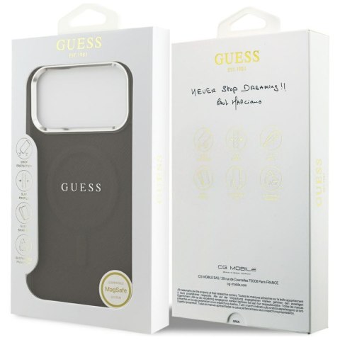 Etui Guess Classic Logo MagSafe do iPhone 17 Pro Max brązowy
