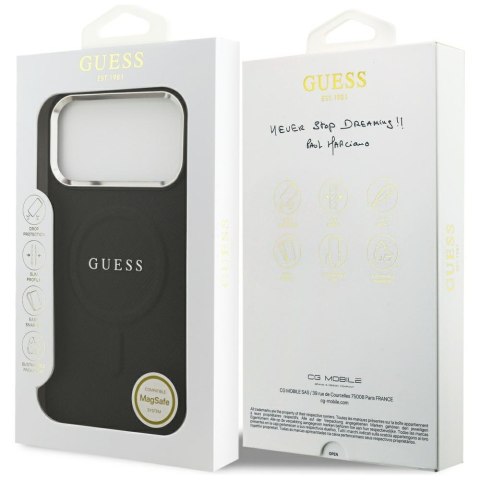 Etui Guess Classic Logo MagSafe do iPhone 17 Pro Max czarny