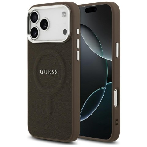 Etui Guess Classic Logo MagSafe do iPhone 17 Pro brązowy