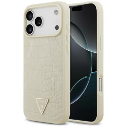 Etui Guess Croco Triangle Logo MagSafe do iPhone 17 Pro Max złoty