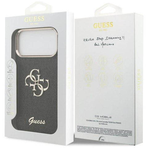 Etui Guess Fixed Glitter Big 4G Metal Frame do iPhone 17 Pro Max czarny