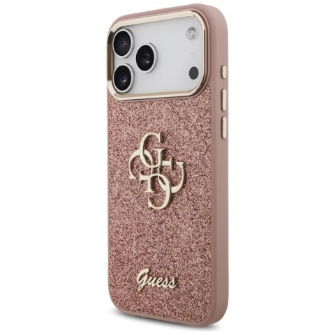 Etui Guess Fixed Glitter Big 4G Metal Frame do iPhone 17 Pro Max różowy