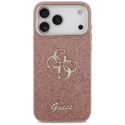 Etui Guess Fixed Glitter Big 4G Metal Frame do iPhone 17 Pro Max różowy