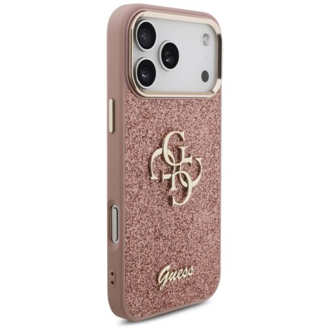 Etui Guess Fixed Glitter Big 4G Metal Frame do iPhone 17 Pro Max różowy